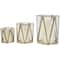 CosmoLiving by Cosmopolitan Gold Geometric Hexagon Candle Lantern Set